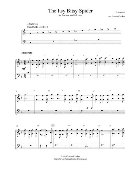 Free Sheet Music The Itsy Bitsy Spider For 3 Octave Handbell Choir