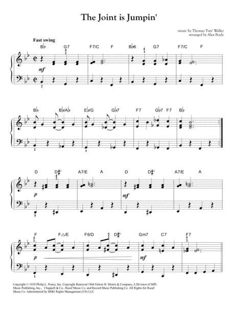 Free Sheet Music The Joint Is Jumpin Early Intermediate Piano