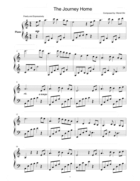 Free Sheet Music The Journey Home