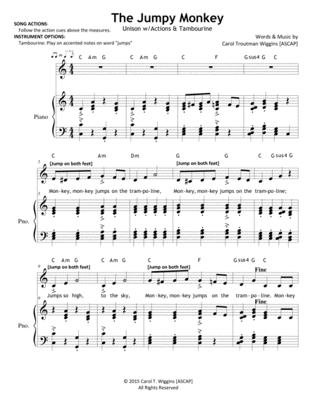 Free Sheet Music The Jumpy Monkey