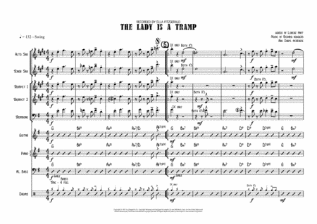 Free Sheet Music The Lady Is A Tramp Female Vocal With Small Band 5 Horns Key Of G