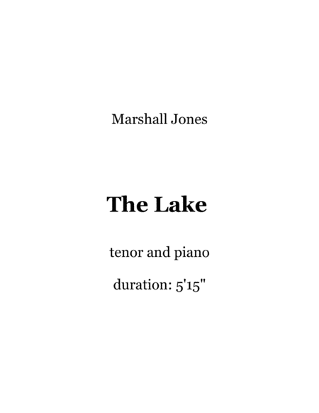 Free Sheet Music The Lake