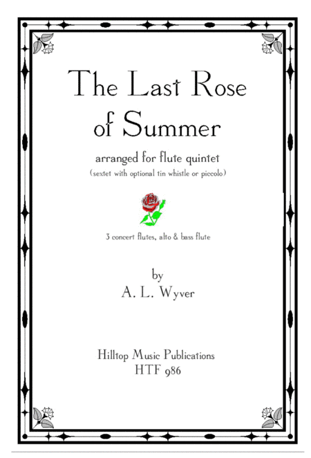 The Last Rose Of Summer Arr Flute Quintet Or Sextet Sheet Music