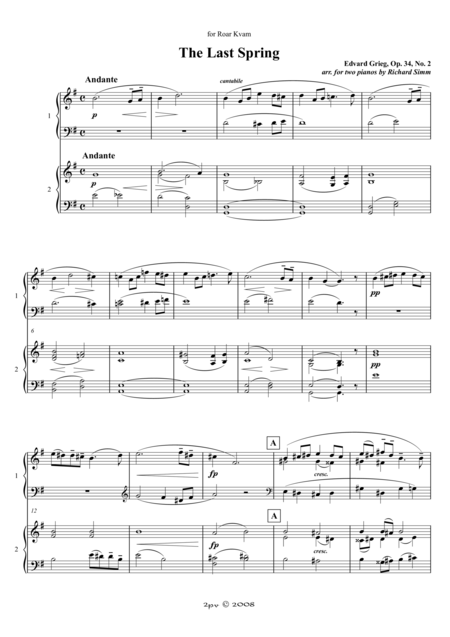 Free Sheet Music The Last Spring