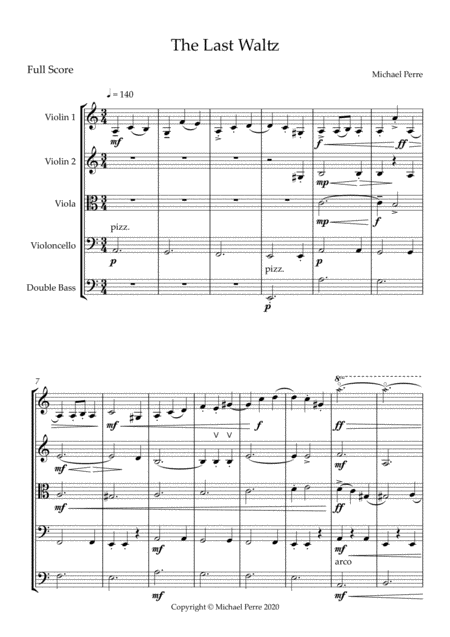 The Last Waltz For String Orchestra Sheet Music