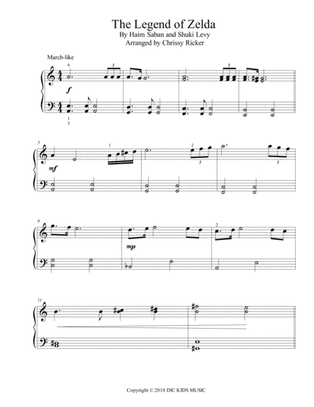 The Legend Of Zelda Easy Piano Sheet Music