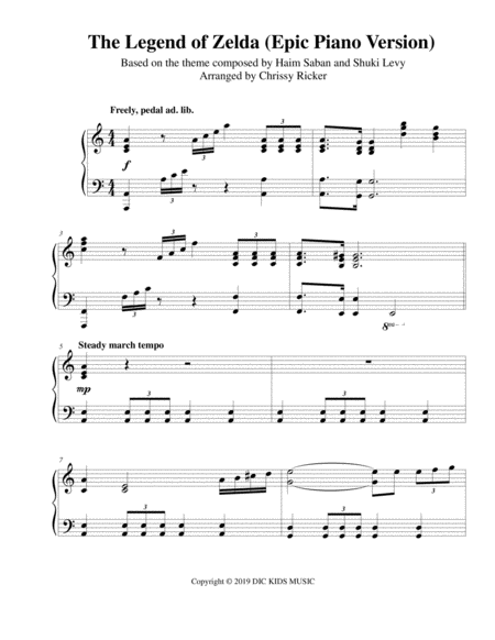 Free Sheet Music The Legend Of Zelda Epic Version For Advanced Piano