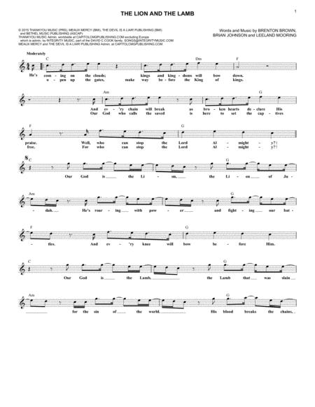 The Lion And The Lamb Sheet Music