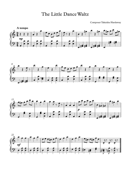 Free Sheet Music The Little Dance Waltz No 1