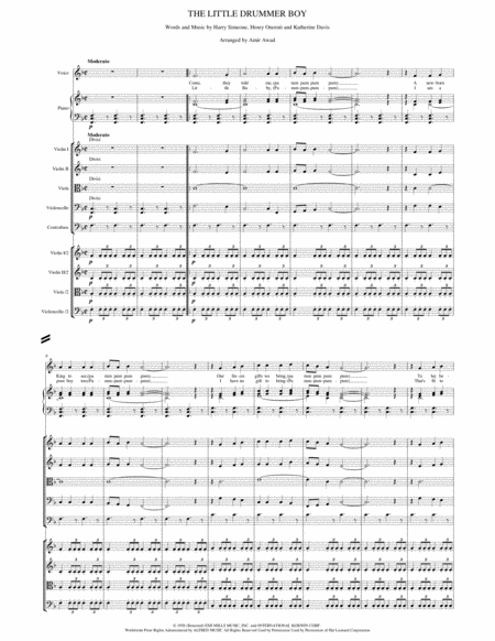 The Little Drummer Boy Arranged For String Orchestra Sheet Music