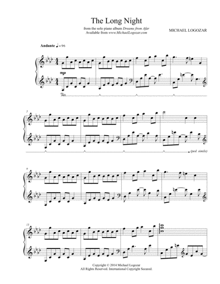 Free Sheet Music The Long Night