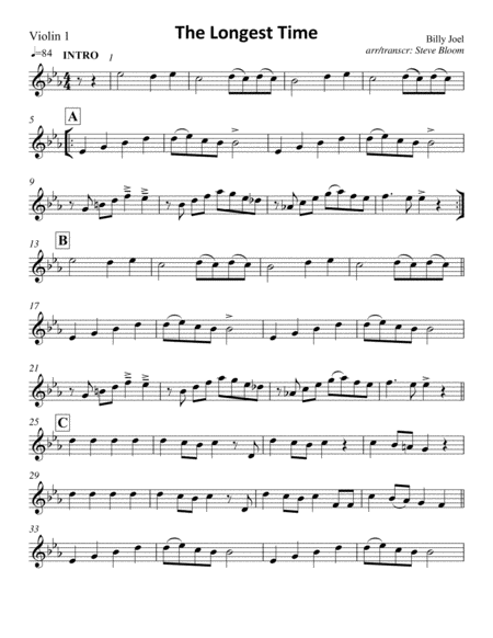 Free Sheet Music The Longest Time String Quartet And Guitar