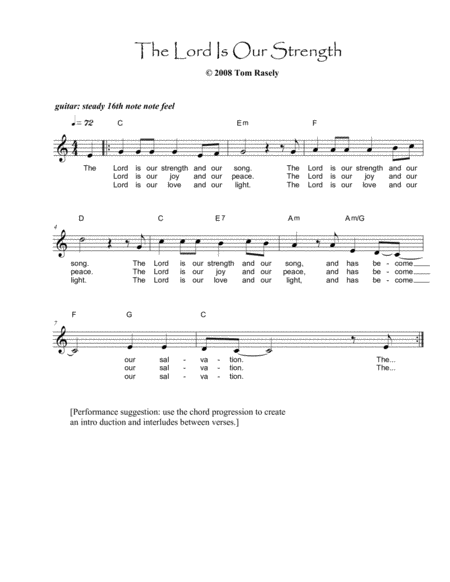 The Lord Is Our Strength Sheet Music