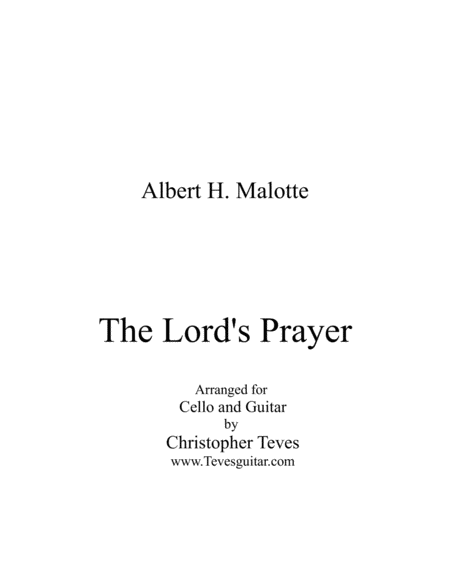 The Lords Prayer For Cello And Guitar Sheet Music