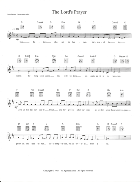 Free Sheet Music The Lords Prayer For The Kingdom