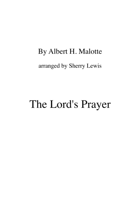 Free Sheet Music The Lords Prayer Violin Solo For Solo Violin