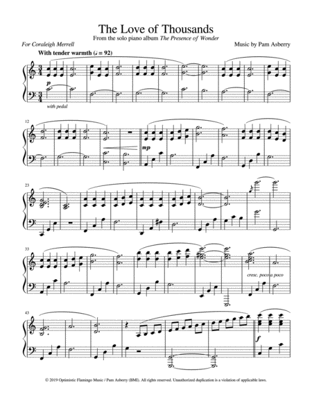 Free Sheet Music The Love Of Thousands