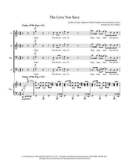 The Love You Save Sheet Music