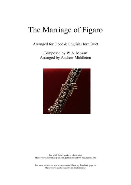 Free Sheet Music The Marriage Of Figaro Overture For Oboe And English Horn Duet