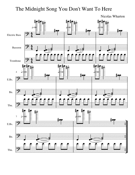 Free Sheet Music The Midnight Song You Dont Want To Here