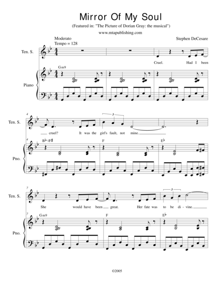 The Mirror Of My Soul Sheet Music