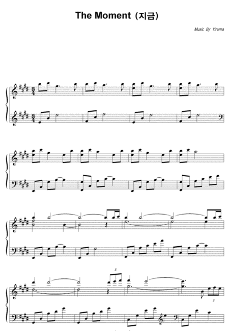 The Moment Yiruma Original Key Sheet Music