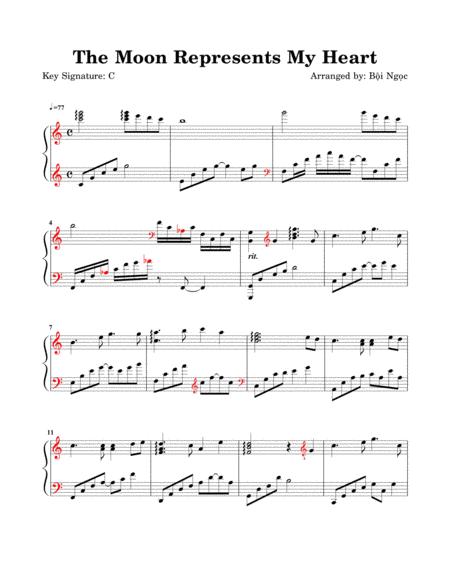 Free Sheet Music The Moon Represents My Heart Piano