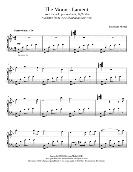 Free Sheet Music The Moons Lament