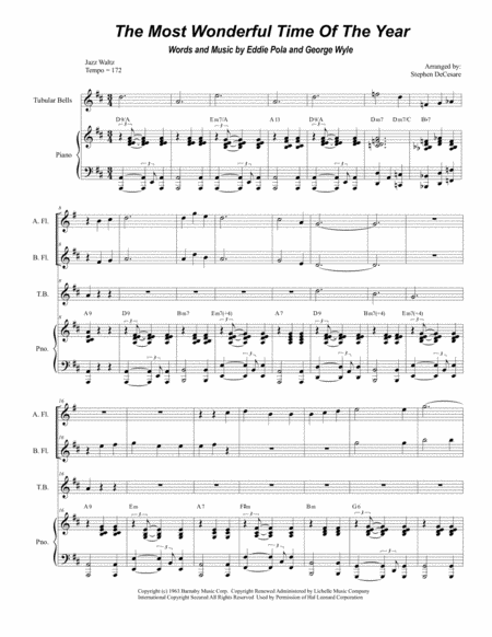 The Most Wonderful Time Of The Year For Flute Choir Sheet Music