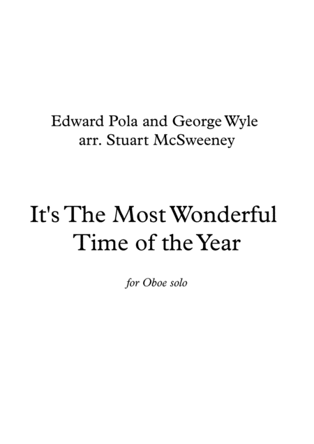 The Most Wonderful Time Of The Year Oboe Solo Sheet Music