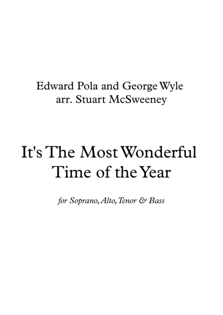 The Most Wonderful Time Of The Year Satb Sheet Music