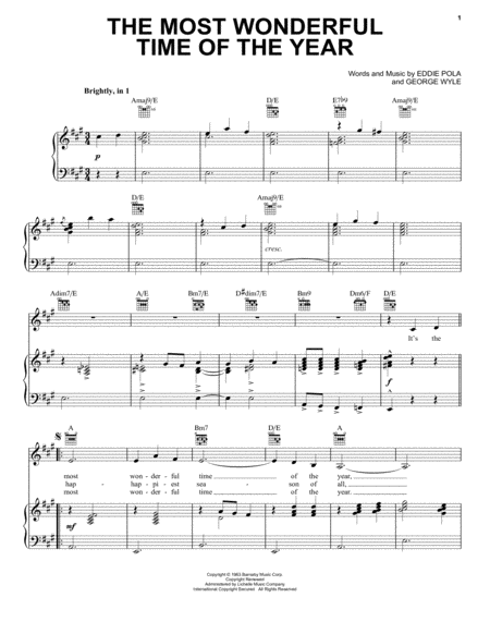 The Most Wonderful Time Of The Year Sheet Music