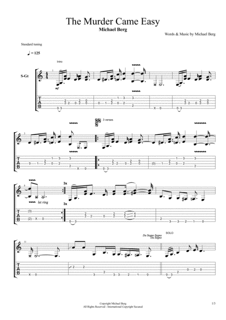 The Murder Came Easy Sheet Music