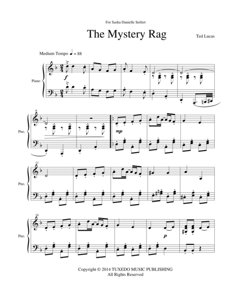 The Mystery Rag Sheet Music