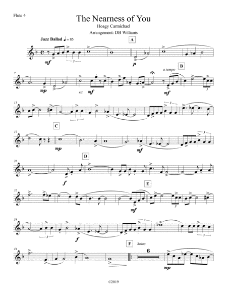 Free Sheet Music The Nearness Of You Flute 4