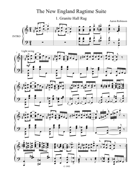 The New England Ragtime Suite Sheet Music