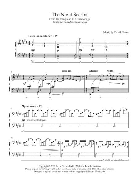 The Night Season Sheet Music