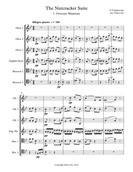 The Nutcracker Suite 1 Overture Miniature Sheet Music