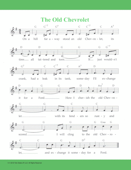 The Old Chevrolet Sheet Music