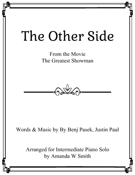 The Other Side From The Greatest Showman Intermediate Piano Solo Sheet Music