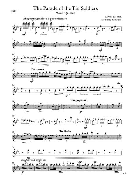 The Parade Of The Tin Soldiers Wind Quintet Set Of Parts X5 Sheet Music