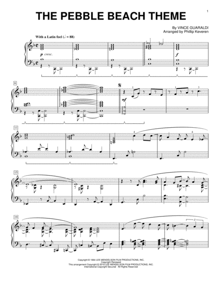 The Pebble Beach Theme Arr Phillip Keveren Sheet Music