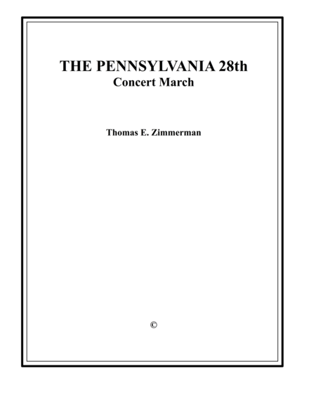 The Pennsylvania 28th Sheet Music