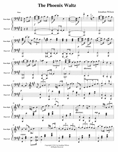 The Phoenix Waltz Piano Trio Piano Part Sheet Music