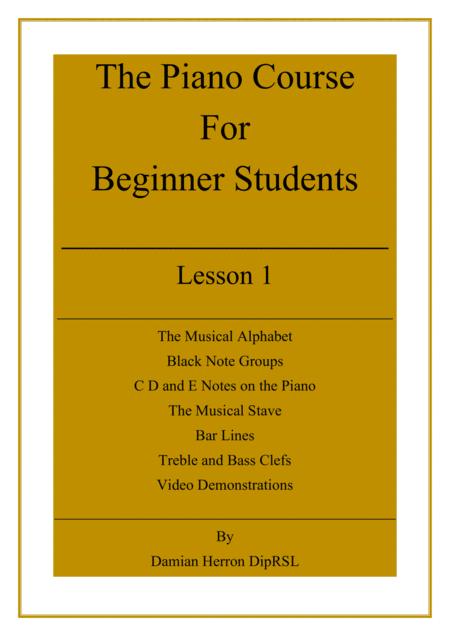 Free Sheet Music The Piano Course For Beginner Students Lesson 1