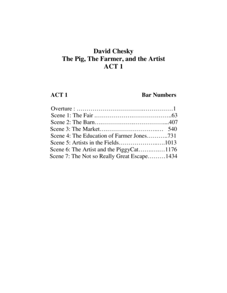 The Pig The Farmer And The Artist Sheet Music