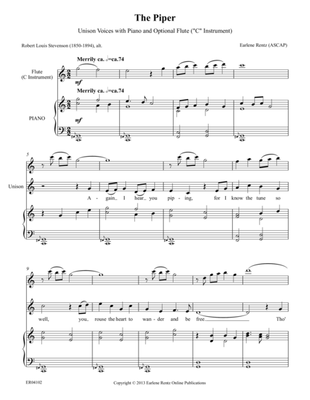 The Piper Unison Sheet Music