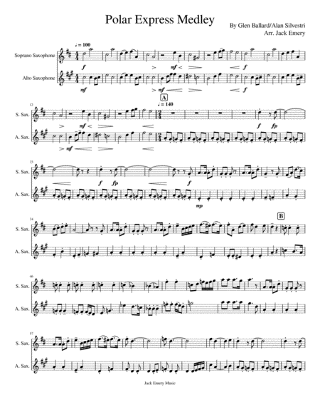 The Polar Express Medley From Warner Bros Pictures The Polar Express Sheet Music