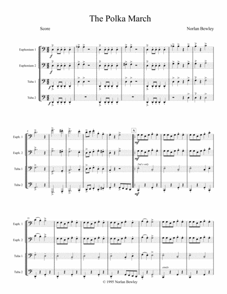 The Polka March Tuba Euphonium Quartet Sheet Music