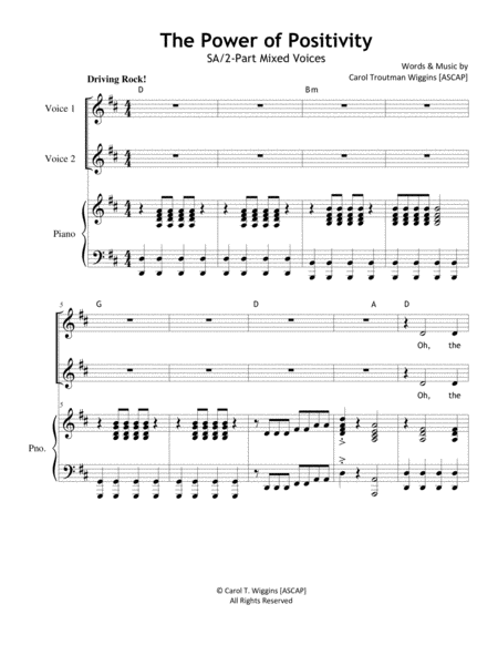 The Power Of Positivity 2 Part Sheet Music